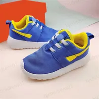 Kid Designer Shoes Chilrens Blue Upper With Yellow Foder Fashion Casual London Elastic Toddlers Sneakers Custom Cyning Tyg EU Storlek 22-35