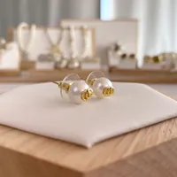 Pendientes de tachuelas Tiny 19 Styles Channel Pearl Diamond Gold Gold Pends diseñador para mujer Marca de moda no Fade Silver Wedding Earring