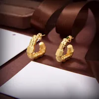 Botiega bowknot örhängen designer studs dingle för kvinna guld pläterad 18k t0p kvalitet klassisk stil mode lyx aldrig blekna utredande gåva 030