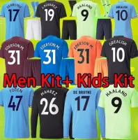 マンチェスター22 23 23 Haaland Alvarez Soccer Jerseys Men Kit Kids Set Goalkeeper 2022 2023 Grealish Foden Man City Football Shird de Bruyne Berna