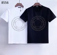 DSQ Phantom Turtle Men's Fortts 2023SS Новые удобные дышащие парижские модные футболки летняя футболка мужчина 100% хлопковое хип-хоп уличная одежда Black White 0556889