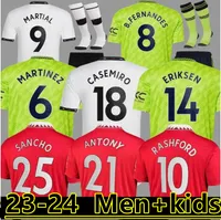 23/24 Manchester Sancho Futbol Formaları Hayranları Man Bruno Fernandes Lingard Pogba Rashford 2023 Maguire James Love Futbol Gömlek Ön Maç Öncesi Eğitim 888