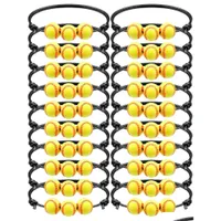 Herramientas de artesan￭a Pulseras de encanto de encanto pulseras de softball Beads amarillas Ajustable Inspirador Sport Ball Bracelet para adolescentes ADTS CUMPLEA￑O PAR ADN