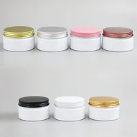Storage Bottles & Jars 24pcs lot 100g White Cosmetic Jar Containers Skincare Cream 100ml For Cosmetics Packaging Plastic With Meta268E