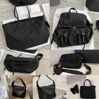 Women Nylon Triangle P Black Shoulder Crossbody Bag Clutch Underarm Purse Letters Waist Women Large Capacity Zipper Backpack Shopping Classics Handbags