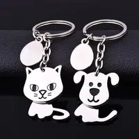 50pcs Lot 360-revolving Cat Keychain Cute Key Ring for Women Dog Key Chain Holder Portachiavi Bag Charm 219z