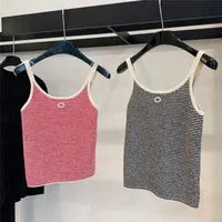 Striped Sling Vest Knitted T Shirts Tops Women Tees Summer Beach Vacation Style Tanks Sexy Tshirt