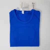 Lu-088 Camisetas de yoga para mujeres Camiseta para mujeres Femenina High Elastic Breatable Running Top R￡pida secado Costando Camiseta corta Sport-Gym Lu Good