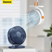 Electric Fans Baseus Desktop Fan Portable Fan Adjustable Angle For Office Cooling USB Mini Air Cooler Summer Hanging Fan White Household