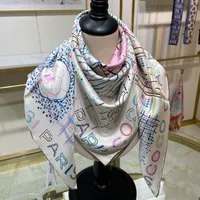 Fashion Brand Silk Square Scarf High-end New Girls Gift Hairband Designer Couple Scarf Exquisite Accessories Versatile Selection Of Four Seasons 90X90cm
