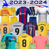 16-xxl 22 23 24 Maglie da calcio Barcellona Ansu Fati Ferran 2023 Fan Away Fans Lewandowski Memphis Pedri Adama F. De Jong Raphinha Kit Shirt Men Kids Set Socks