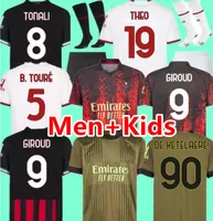 22 23 AC Giroud piłkarski koszulka Mians Ibrahimovic piłka nożna 2022 2023 TONALI REBIC CAMISETA KJAER Theo Brahim R.Leao Men Kit Kit Set Mundurs