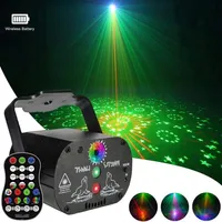 LED Laser Stage Projector RGB Voice Control Music Disco Light Family Birthday Party Beam Light Sound Activated Flash DJ Lamp241q