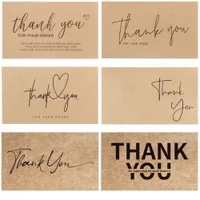Greeting Cards 30PCS Online Retail Cardstock Package "Thank You For Your Order" Postcards Greeting Labels Kraft Paper Cards Express Appreciate J230225