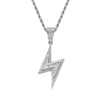 Collier Lightning Classic Classic Collier de bijoux diamant en zircone en zircone Colliers Hip Hop Bling Jewelry BLING WILLAT ET SABLE