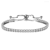 Charm Bracelets Zirconia Adjustable Bracelet Bangle For Women Ball Slider Crystal CZ Gold Silver Color Jewelry Pulseira Feminina