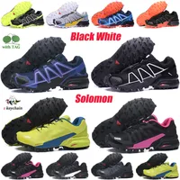 Men women Running shoe sneakers low PRO Speed Cross 4 Salomon Sports shoes Orange Black Green Black Dark Grey mens casual trainers