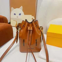 Multi- function Luxury Co-Branded 0ld Flower Shoulder bags Bucket Bag With Two Detachable Straps Lady Casual Cross-body Bag