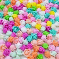 Faux Floral Greenery 50 100 200Pcs 2cm Mini Foam Rose For Bear Artificial Flower Heads DIY Craft Gifts Box Wedding Party Decorative Wreath Home Decor Y2302