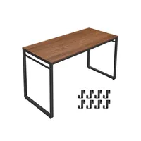 Computer Desk, 55-Inch Writing Desk, Office Desk with 8 Hooks, For Study, Home Office, Easy Assembly, Steel Frame, Industrial Design