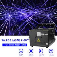 NOUVEAU RVB-3W Animation en couleur Animation Scanning Laser KTV Performance Home Home Indoor Vocal contr￴l￩ DJ Atmosphere Bar Laser Lithing204Q