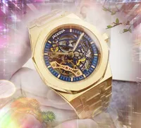 Beliebte luxuri￶se Tourbillon Mechanical Men Watch 42mm Hohltag Datum Skelett Automatisch 316L Edelstahlg￼rtel Lumin￶ser 5TM wasserdichte Selbstwind-Armbanduhr