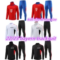22 23 Bayern Long Sleeve Adult Tracksuit Kids Jacketement 2022 2023 Sane Lewandowski Gnabry Muller Kimmich 축구 재킷 축구 훈련복