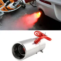 car universal modification Red Light Flaming Stainless Steel Muffler Tip Spitfire Car LED Exhaust Pipe Exhaust System305z