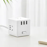 Xiaomi Mijia Rubik's Cube Converter Protection Design Strip 3USB Socket Pd Fast Charger Plug-In Power Electric Wired Converte274L