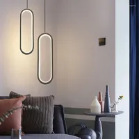 Anhängerlampen verkaufen Kronleuchter Moderne LED Lights Restaurant Kaffee Wohnzimmer Nachtler Hintergrunddekor Wall Long Line Hanglampe