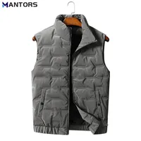 Men s Vests MANTORS Waistcoat Solid Color Sleeveless Down Vest Jacket Autumn Winter Warm Coat Casual Waterproof Colthing 5XL 230225