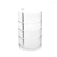 Jewelry Pouches Stackable Clear Ornaments Containers Storage Organizer With Lids 4 Spining Tiers Transparent And Accessories Org