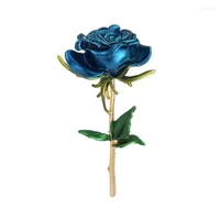 Broszki Morkopela Rose Enamel Pin Flower Bról na sukienki Piękne luksusowe szpilki i bukietowe ubrania klips