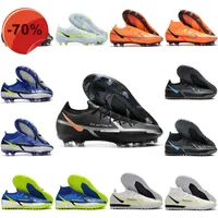 الصنادل الأحدث رجال Phantom GT II Elite Dynamic Fit FG TF Football Shoes عالية الجودة أسود أبيض أبيض 3D GT2 2 Soccer Cleats Boots Outdoor Size39-45