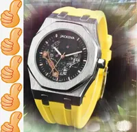 Alle Zifferbl￤tter arbeiten automatisch Date M￤nner Uhren Luxus -Mode -Herren Edelstahl Gummi Silikonband Quarz Bewegung Uhr Ros￩gold Silber Freizeit Armbanduhr