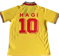1994 국가 대표팀 홈 옐로우 축구 유니폼 Hagi raducioiu popescu 루마니아 데 퓨전 셔츠 멀리 레드 레트로 94 축구 셔츠 짧은 슬리브 드 풋 저지 키트