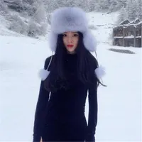 Berets Female Winter Fur Hats Woman Thick Mink Caps Warm Pelaje Bombers High Imitation Hat Fourrure Ear Protection CapBerets BeretsBerets