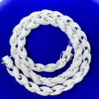 Shining Jewelry VVS Moissanit Diamant 10 mm breites Seilketten vereisere Halskette 925 Sterling Silber Halskette Hip Hop Halskette