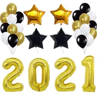 Party Decoration 2023 Number Aluminum Foil Balloons Yellow Silver Digit Figure 16inch Air Child Birthday Wedding Decor Supplies