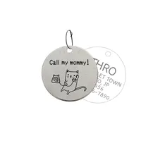 CAT Collars Leads 003 Dogs ID tag personalizzati e personalizzati per il collare per animali domestici Dipinto divertente inciso su entrambi i lati 230227