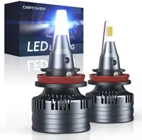DBPower H11/H9/H8 LED -koplampbollen Combo, 80W 14000 lumen, 500% helderdere LED -koplampen Conversiekits 6500K Cool White, Pack of 2