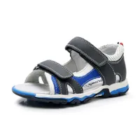 Sandals APAKOWA Boys Sandals Genuine Leather 3 Colors Toddler Summer Sandals Double HookLoops Open Toe Sweat Beach Kids Shoes Z0225