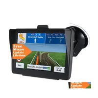 カーDVRカーGPSアクセサリー7インチナビゲーターサンシェードシールド8GB 256MBトラックSAT NAV FM Bluetooth Avin Navigation Lifetime Maps Updat DHVHP