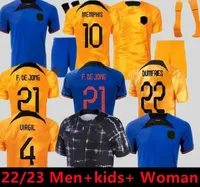 2022 Holanda Memphis Soccer Jersey 22/23 Holland de Jong Virgil Dumfries Promes Bergvijn Camisa Klaassen Blind de Ligt Men Kit Kit Footb