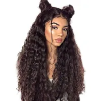 Whloe Virgin Hair Water Water Lace Front Wigs com cabelos para beb￪s brasileiros de renda de renda frontal de cabelos humanos perucas para mulheres negras347g