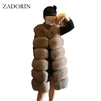 ZADORIN 2017 New Faux Fur Vest Women Waistcoat Long Slim Fake Fur Coats High Quality Gilet Warm Coats Women260N