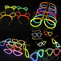 Other Event Party Supplies 20pcs Kids Adult Luminous Glow Stick Glasses Bunny Headband Fluorescent Neon Carnival Toy Party Bar Birthday Wedding Christmas J230227