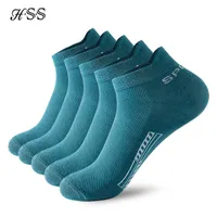 Men's Socks HSS 5Pairs Organic Cotton Men Socks Ankle Breathable Mesh Sports Sock Casual Athletic Summer Thin Short Sokken Plus Size EU4046 Z0227