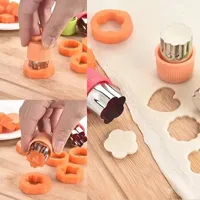 Stampante 3D affetta da 3 pezzi set da piccole dimensioni in acciaio inossidabile PP Veria fantasia Fruit Vegetable Tasting Tools Gadget da cucina da biscotto biscotto
