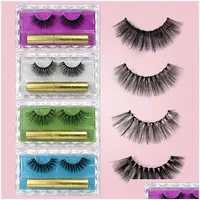 Falska ögonfransar 10 Magnetiskt ett par kostym Eyeliner Lashes Ten Magnet Set Drop Delivery Health Beauty Makeup Eyes DHG1R